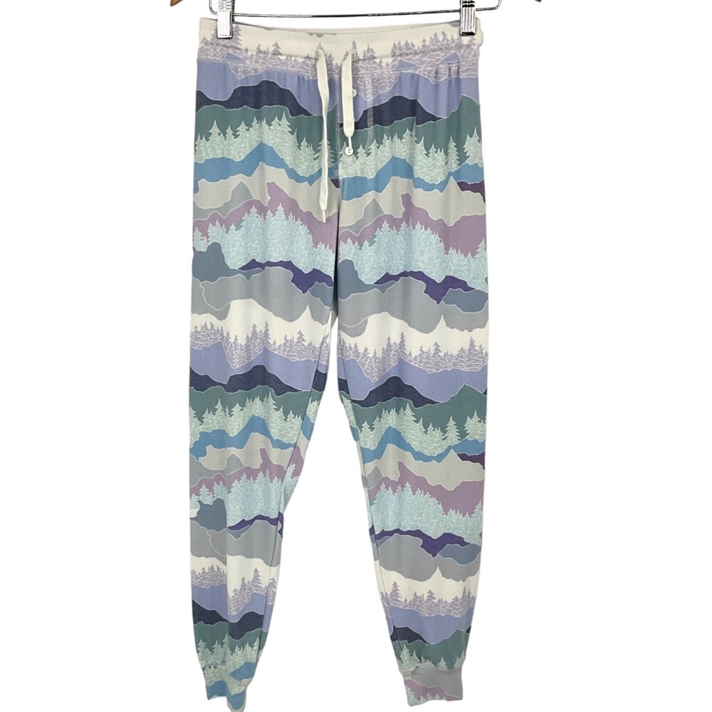 Aspen Dream Cozy Pajama Bottoms Womens XS Rocky Mountain Blue PJ Pants
